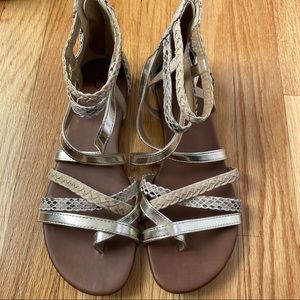 snakeskin print sandals